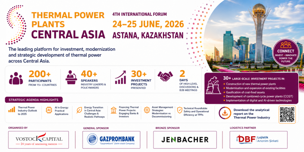 4th International Forum “Thermal Power Plants Central Asia 2026” to Take Place in Astana, Kazakhstan