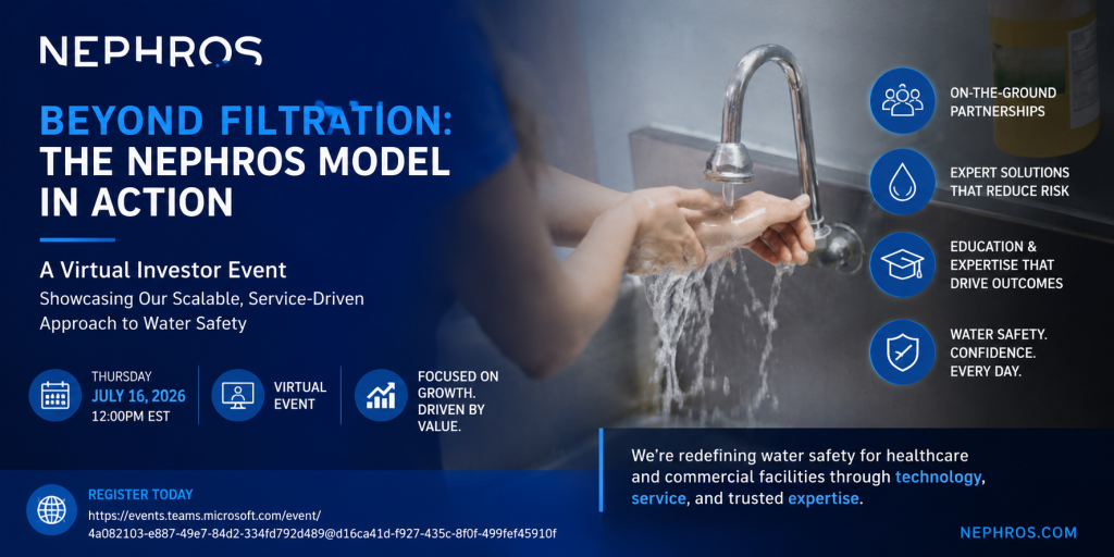 Nephros to Host Virtual Investor Event: “Beyond Filtration: The Nephros Model in Action”