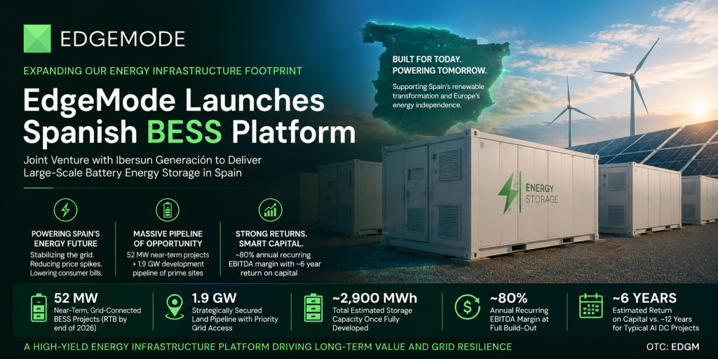 EdgeMode plants the flag for Spanish Battery Energy Storage System