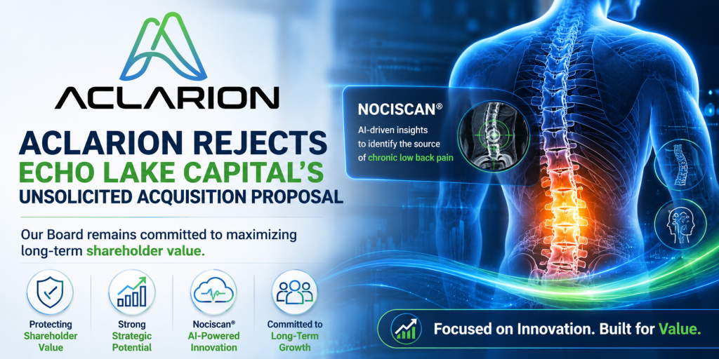 Aclarion Rejects Echo Lake Capital’s Unsolicited Acquisition Proposal