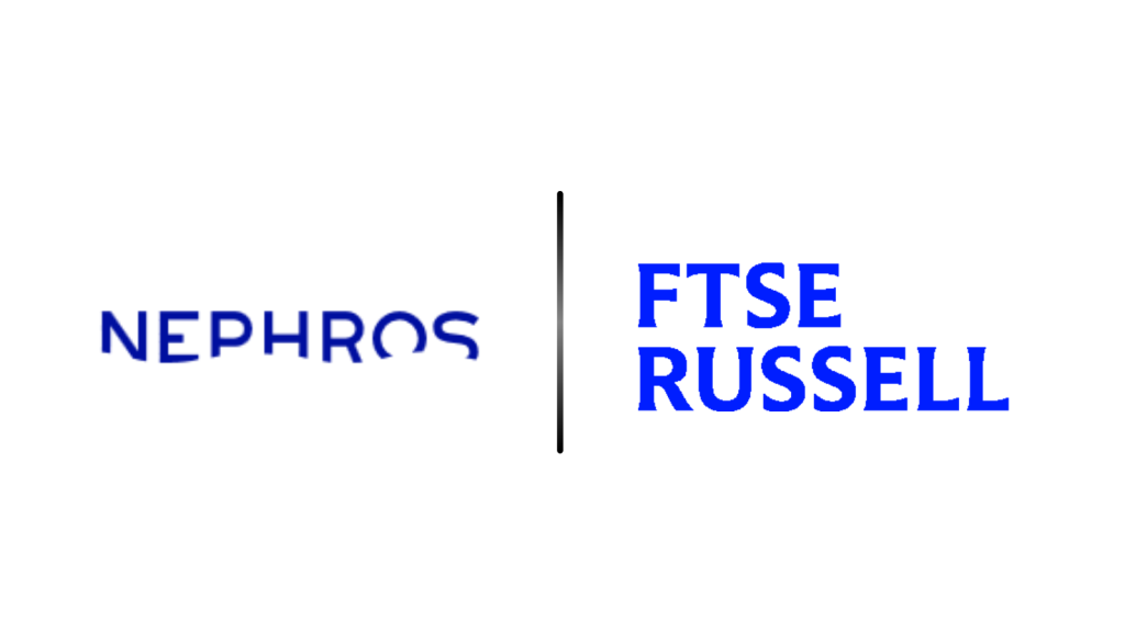 Logo pair: 'NEPHROS' on the left and 'FTSE RUSSELL' on the right in blue, divided by a thin vertical bar.