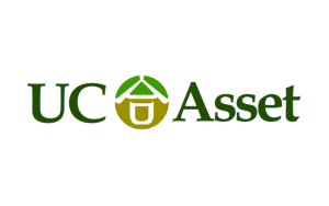 UC Asset logo with a green-and-gold circular emblem containing a doorway, between 'UC' and 'Asset'.