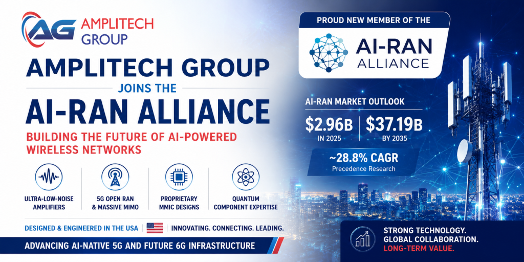 AmpliTech Group Approved for Membership in the AI-RAN Alliance, the Global Consortium Founded by Leading Technology Companies to Bring Artificial Intelligence to Wireless Networks