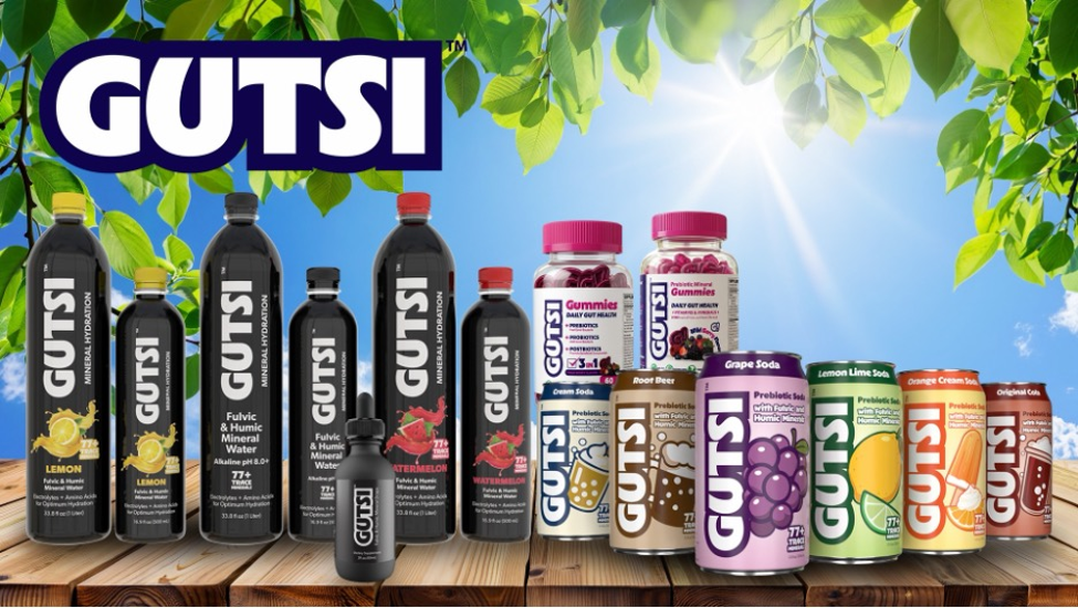 GUTSI™ mineral-first beverage and wellness platform: Functional Mineral Hydration, Fulvic & Humic Mineral Drops, developing Gummies and Prebiotic Mineral Soda.