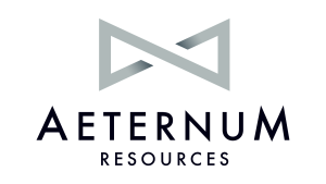 Aeternum Resources logo: a gray angular symbol above the navy text 'AETERNUM RESOURCES' on a white background.