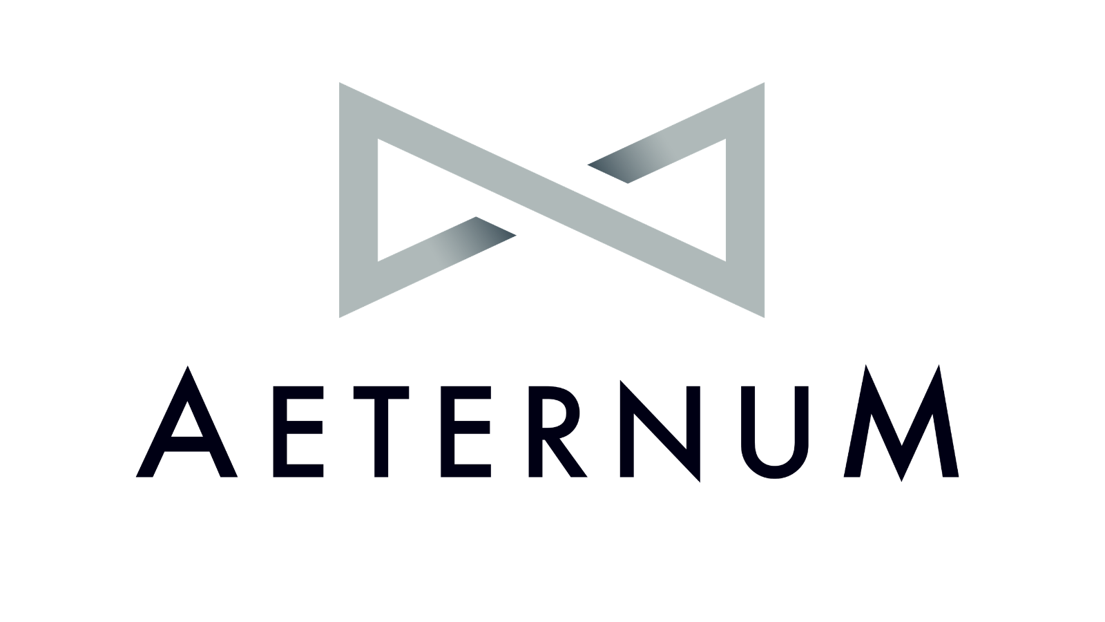 Aeternum logo: a gray angular infinity symbol above the bold word AETERNUM in dark letters